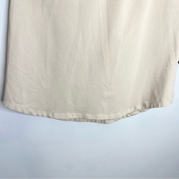 ORAKI Canada BEIGE Racerback long cami cotton blend sleeveless tunic tank top M - Picture 6 of 9